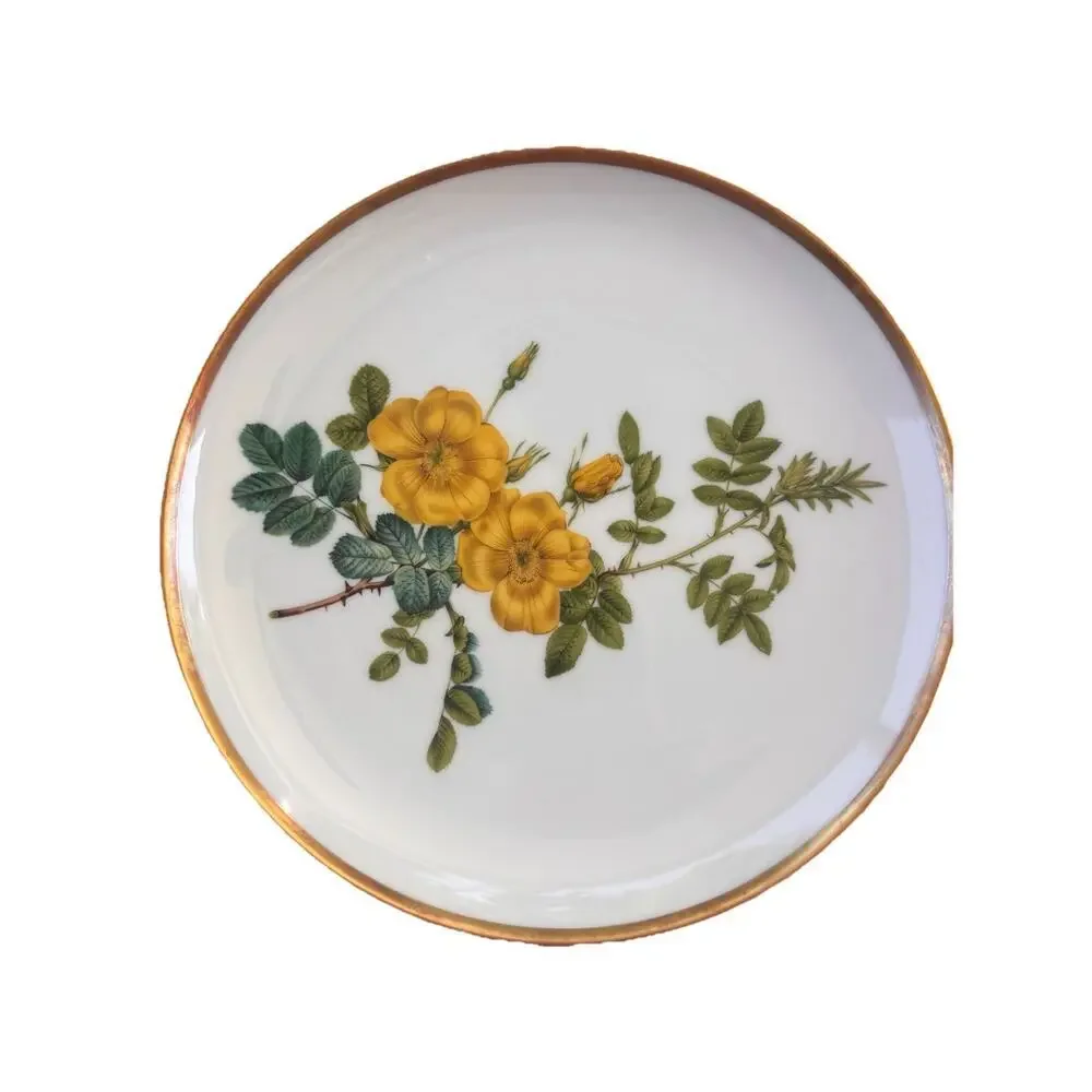 7 Vintage Hutschenreuther Germany Roses Of Redoute Plates Hamilton Collection
